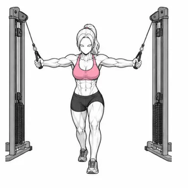 ケーブルクロスオーバーのステップ1: ハイプーリーを左右で握る