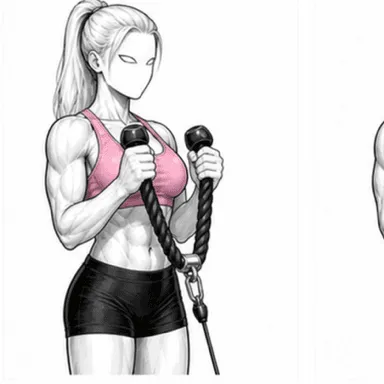 ケーブルハンマーカールのステップ2: 肘を支点に巻き上げる