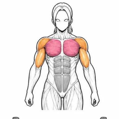 ケーブルチェストプレスのフィニッシュポジション