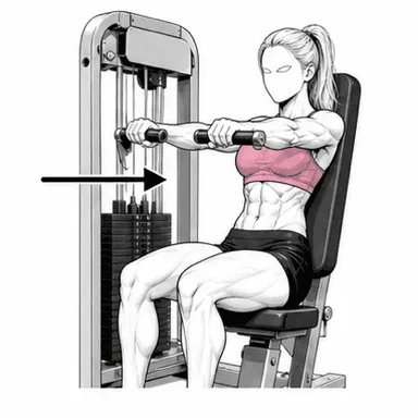 チェストプレス（マシン）のステップ2: 前方へまっすぐ押し出す