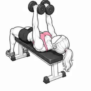 ダンベルフライのステップ3: 胸の収縮で閉じる