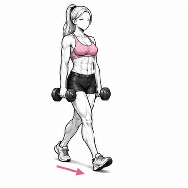 ダンベルランジのステップ1: ダンベルを両手で持つ