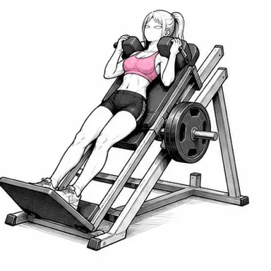 ハックスクワットのステップ3: かかとで押し戻す