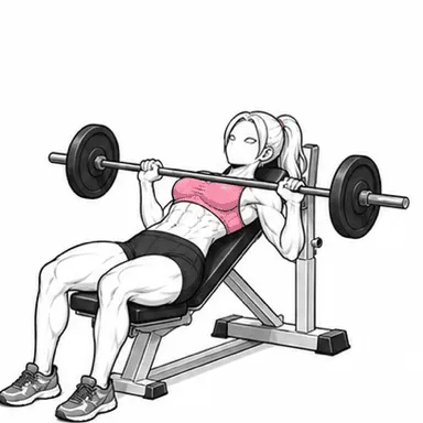 インクラインバーベルプレスのフィニッシュポジション