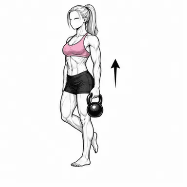 ケトルベルシングルレッグデッドのステップ3: お尻を締めて戻る