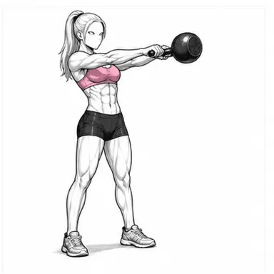 ケトルベルスイング（HIIT）のフィニッシュポジション