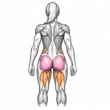 ケトルベルスイング（HIIT）で使われる筋肉（背面）