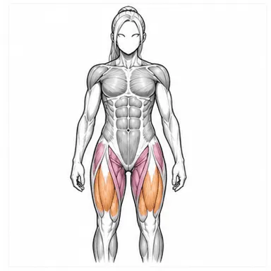 ケトルベルスイング（HIIT）で使われる筋肉（前面）