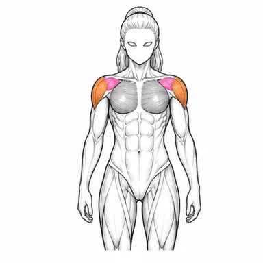 ラテラル→フロントレイズで使われる筋肉（前面）