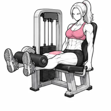 レッグエクステンションのステップ2: 膝を伸ばして上げる
