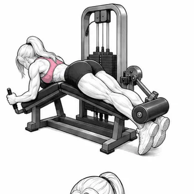 ライイングレッグカールのステップ1: うつ伏せで脚を固定する