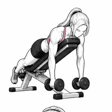 ライイングリアデルトレイズのステップ1: ベンチにうつ伏せで構える