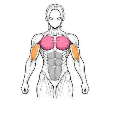プッシュアップで使われる筋肉（前面）