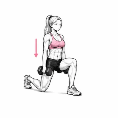 リバースランジのステップ3: 前脚で押して戻る