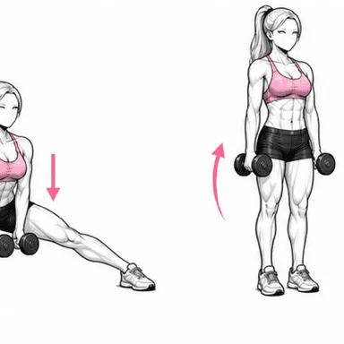 サイドランジのステップ3: 踏み出した脚で押して戻る