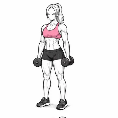サイドレイズのステップ1: ダンベルを体の横で構える