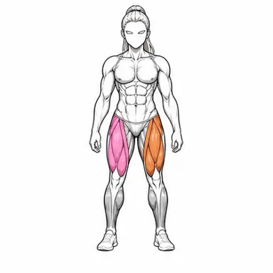 シングルレッグプレスで使われる筋肉（前面）