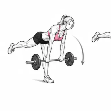 シングルレッグRDLのステップ2: 反対脚を後ろへ伸ばす