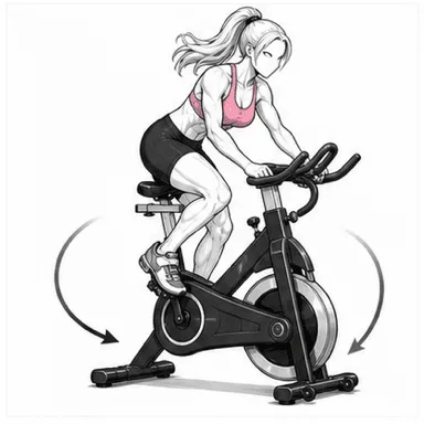 スピンバイクのステップ3: 丁寧に戻る