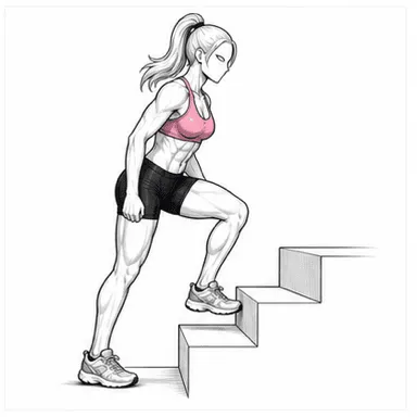 階段ダッシュのステップ1: 姿勢を整える