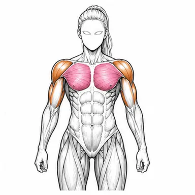 TRXチェストプレスで使われる筋肉（前面）