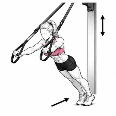 TRXチェストプレスのステップ1: TRXに体を預けて構える