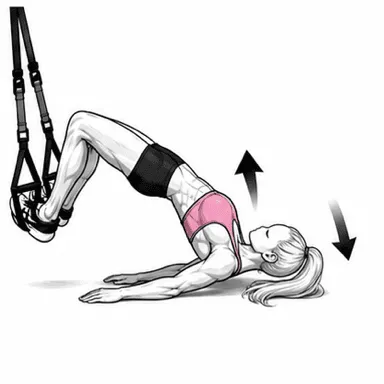TRXヒップスラストのステップ3: ゆっくり戻す
