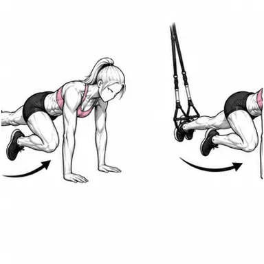 TRXマウンテンクライマーのステップ3: 左右を交互に行う