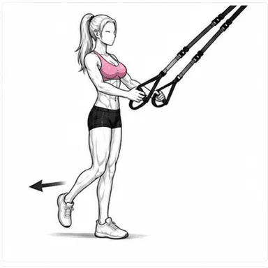 TRXシングルレッグデッドのステップ1: TRXを軽く握って片脚で立つ