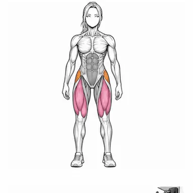 TRXスクワットで使われる筋肉（前面）