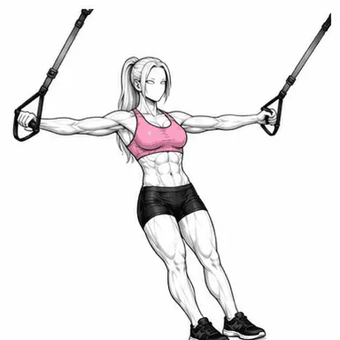 TRX Tフライのフィニッシュポジション