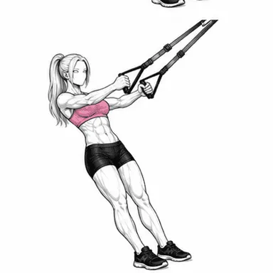 TRX Tフライのステップ1: ハンドルを握って傾ける