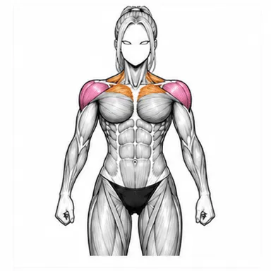 TRX Tレイズで使われる筋肉（前面）