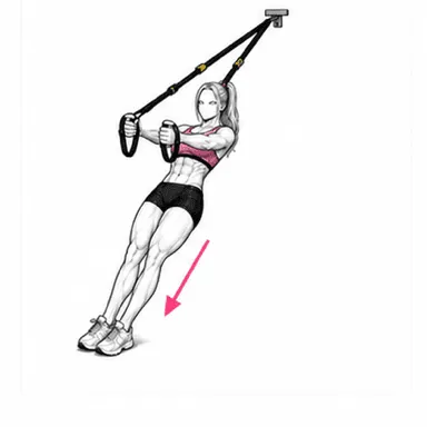 TRX Tレイズのステップ2: 腕を真横に開く