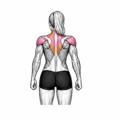TRX Yレイズで使われる筋肉（背面）