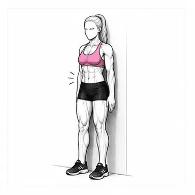 ウォールシットのステップ1: 壁に背中をつけて立つ